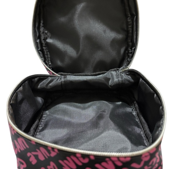 Juicy Couture Black and Pink Cosmetic Bag Soft Shell Zip Closure - Picture 6 of 6